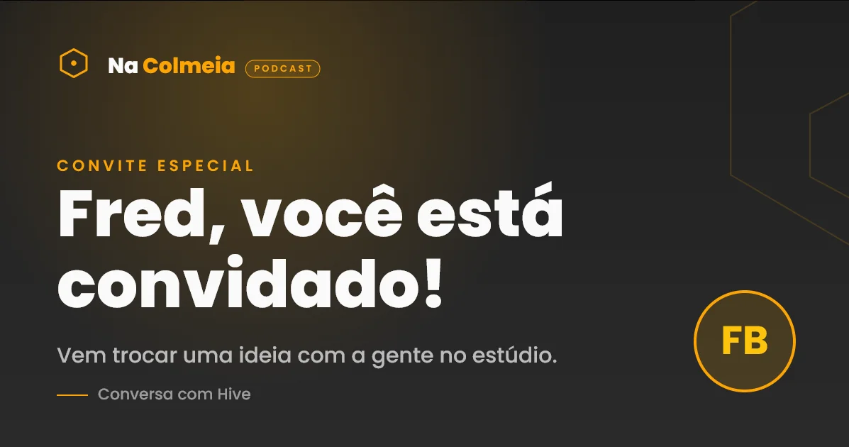 Sistema de gestão de convidados do Na Colmeia Podcast — convite personalizado com og:image dinâmico